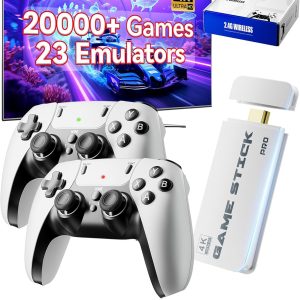 2026 Upgraded Retro Gaming Console, Retro Game Stick, 4K HD HDMI TV Game Stick, Built-in Classic Video Games, Plug & Play Game Console for TV 2 Wireless Controllers
